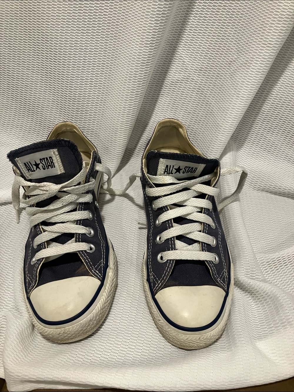 Converse Kids Navy Canvas Low-Top Sneakers with White Accents